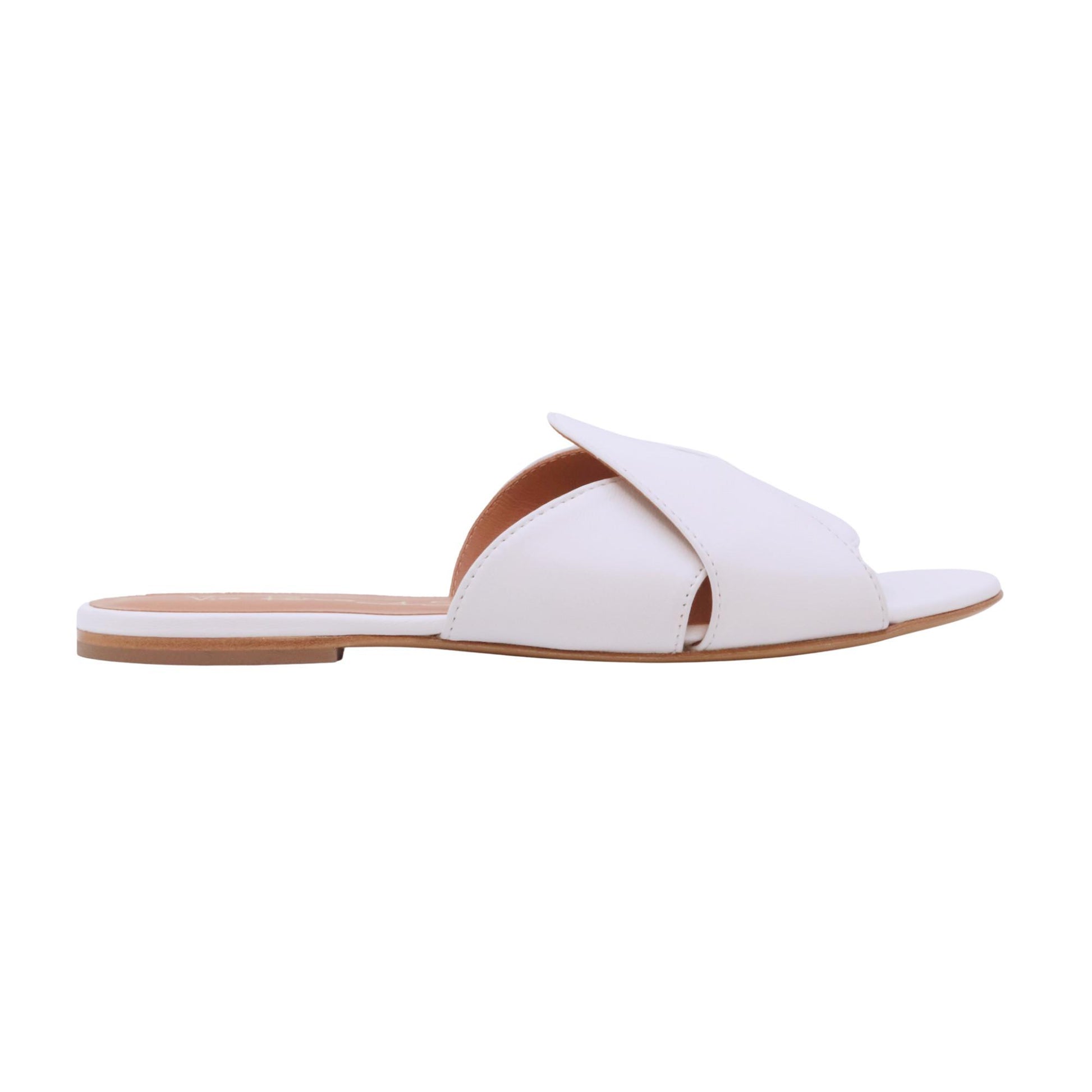 Via Roma 15 4460 Nappa Bianca sandalo ciabatta donna in pelle bianca 