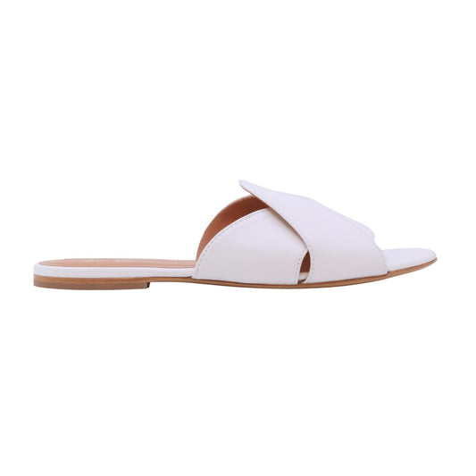 Via Roma 15 4460 Nappa Bianca sandalo ciabatta donna in pelle bianca 
