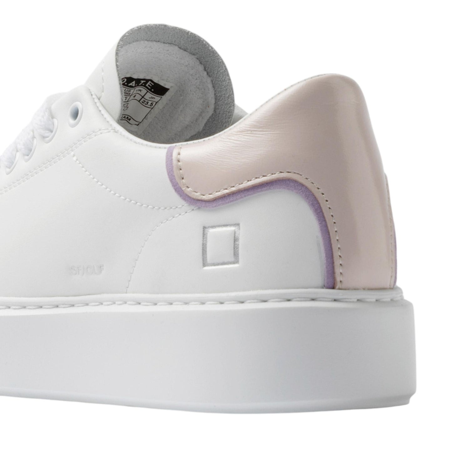 DATE Sfera Calf White Rose SF CA RO sneaker donna pelle bianca 