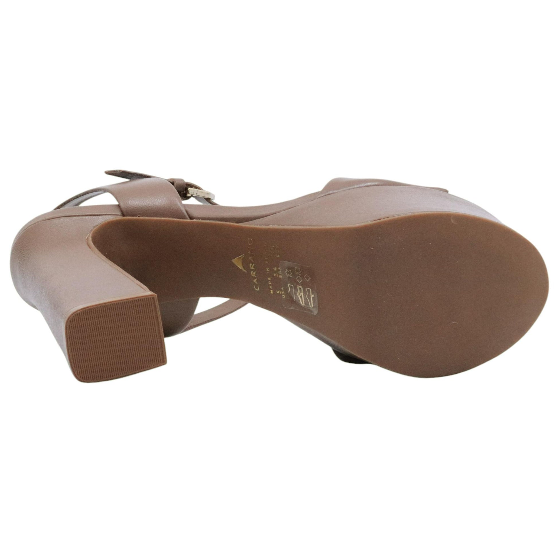 Sandalo con tacco Carrano 172035 in pelle marrone 