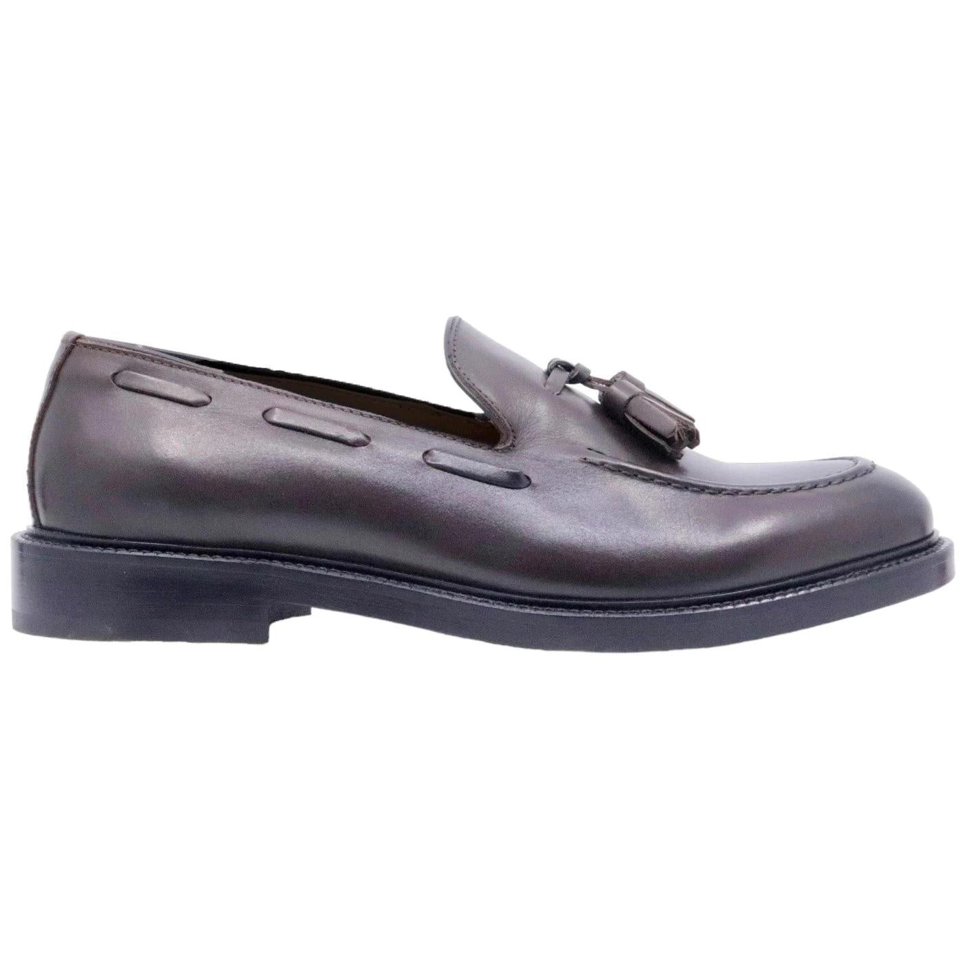 Mocassino uomo Seboy's in morbida pelle di colore testa di moro 