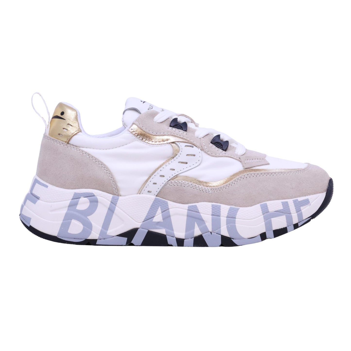 Voile Blanche Club105 sneaker donna suede nylon bianco e platino<BR/> 