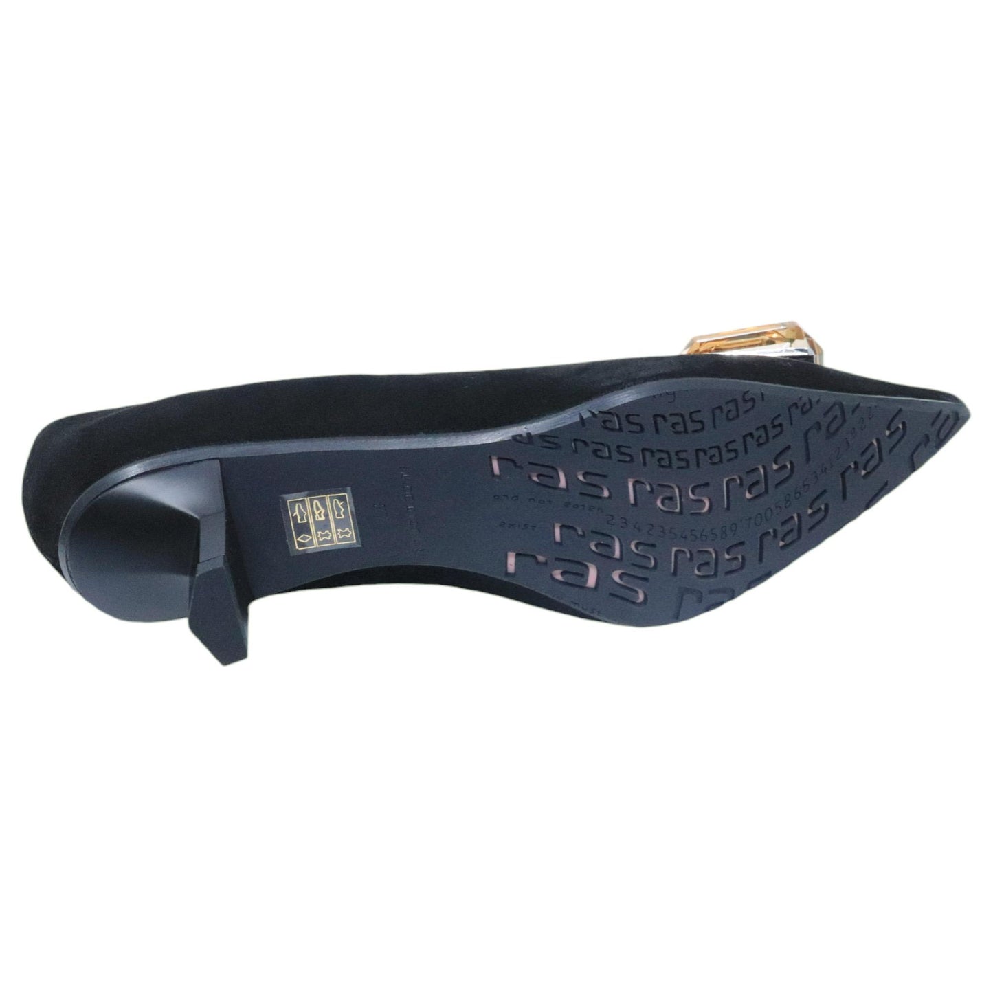 Ras 7741 decolletè da donna in camoscio nero 