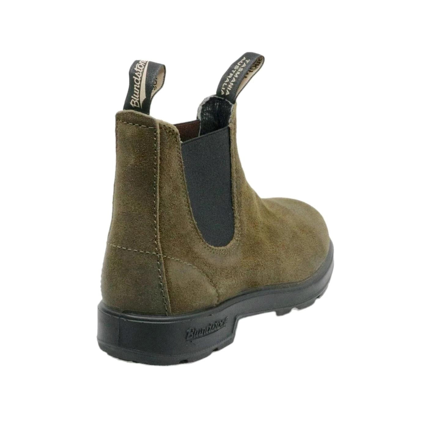 Blundstone 1615 chelsea boot in camoscio cerato verde oliva 