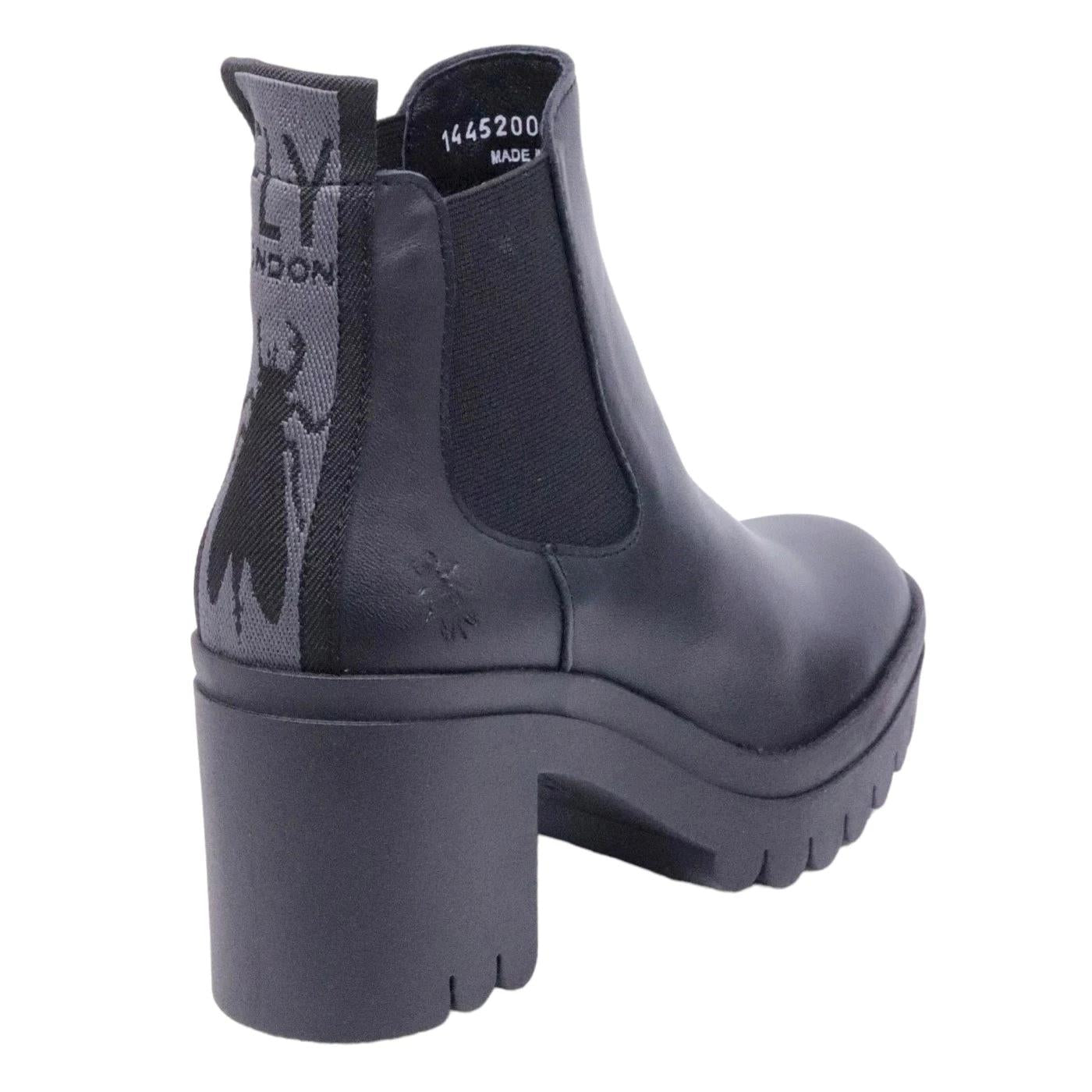 Chelsea Boot donna Fly London in pelle nera 