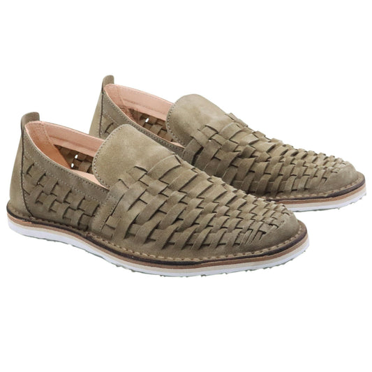 Astorflex Arakflex scarpa slip on in camoscio verde militare intrecciato 
