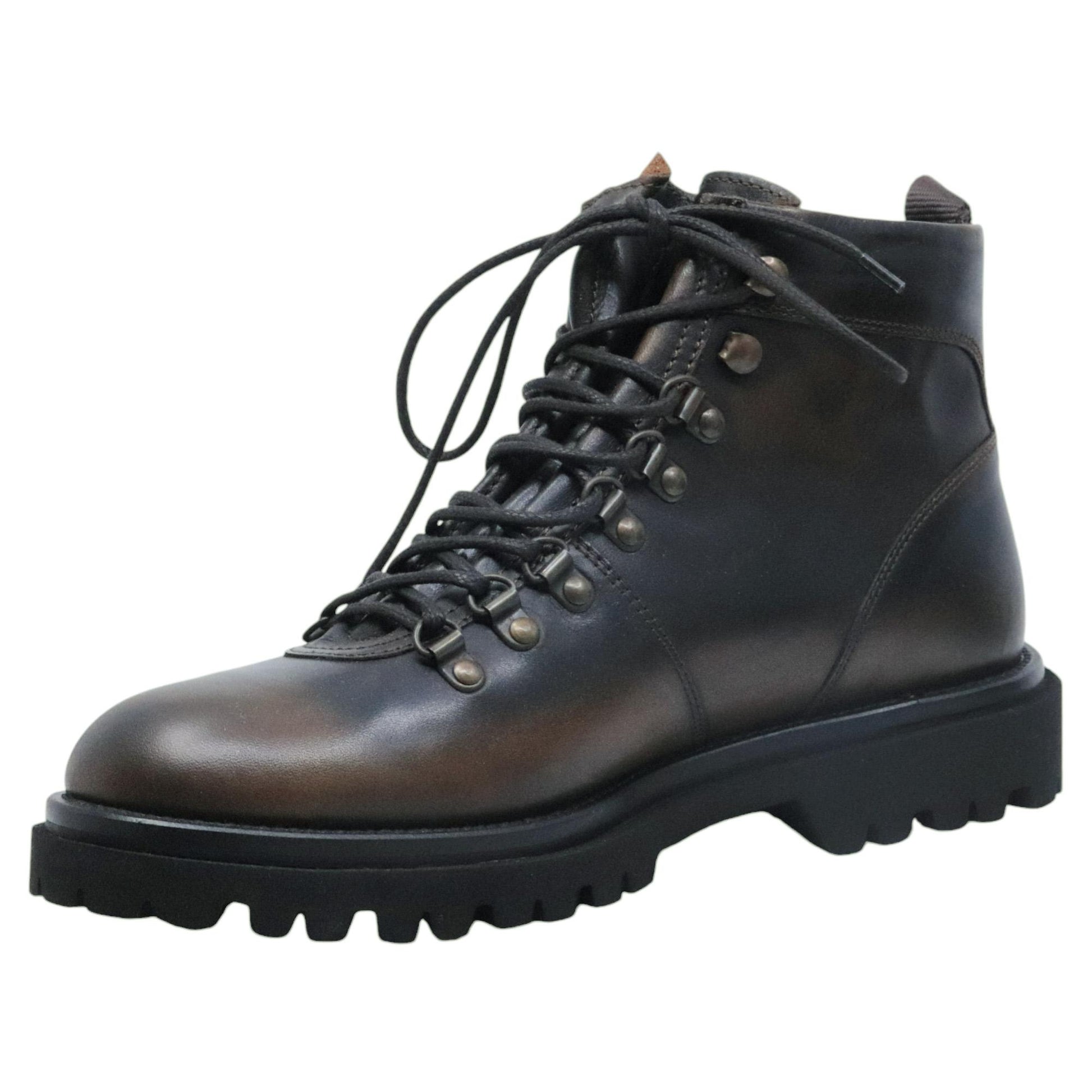 Stivaletto Pedula Antica Cuoieria 22810 in pelle nera con sfumature marroni 