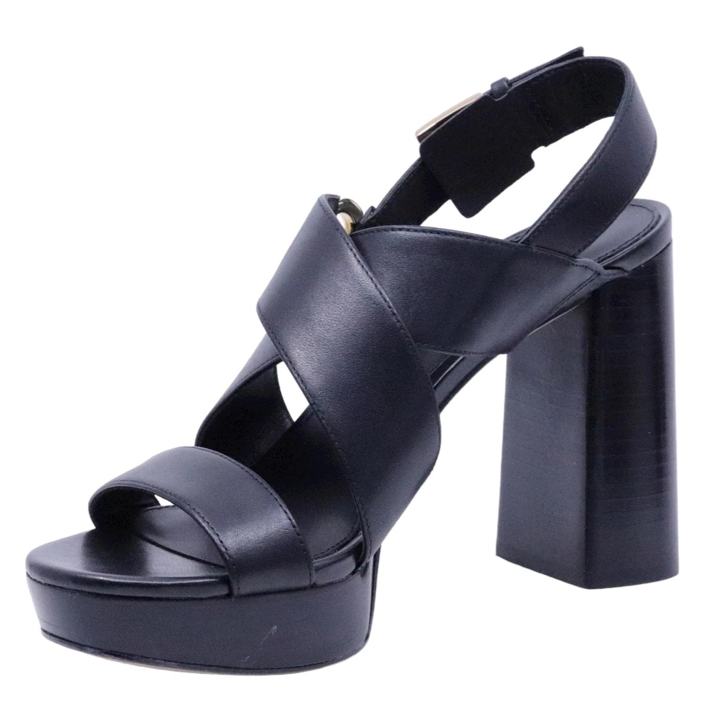 Sandalo con tacco Michael Kors Vera in pelle nera 