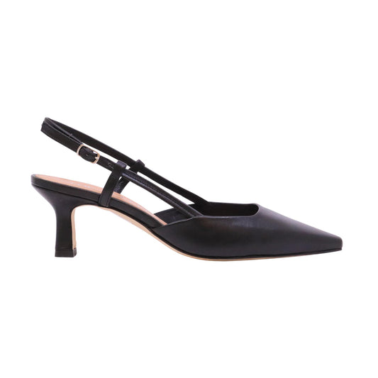 The Seller EN809 slingback donna in pelle nappata nera con tacco elegante Made in Italy 