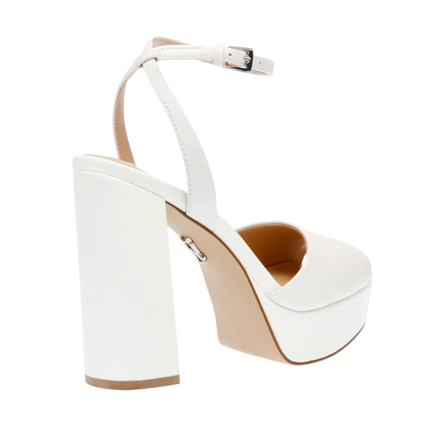 Sandalo con tacco Steve Madden Lourdes in similpelle color bianco 