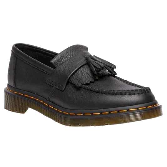 Dr Martens Adrian Mocassino donna in pelle virginia nera con nappine e frange 