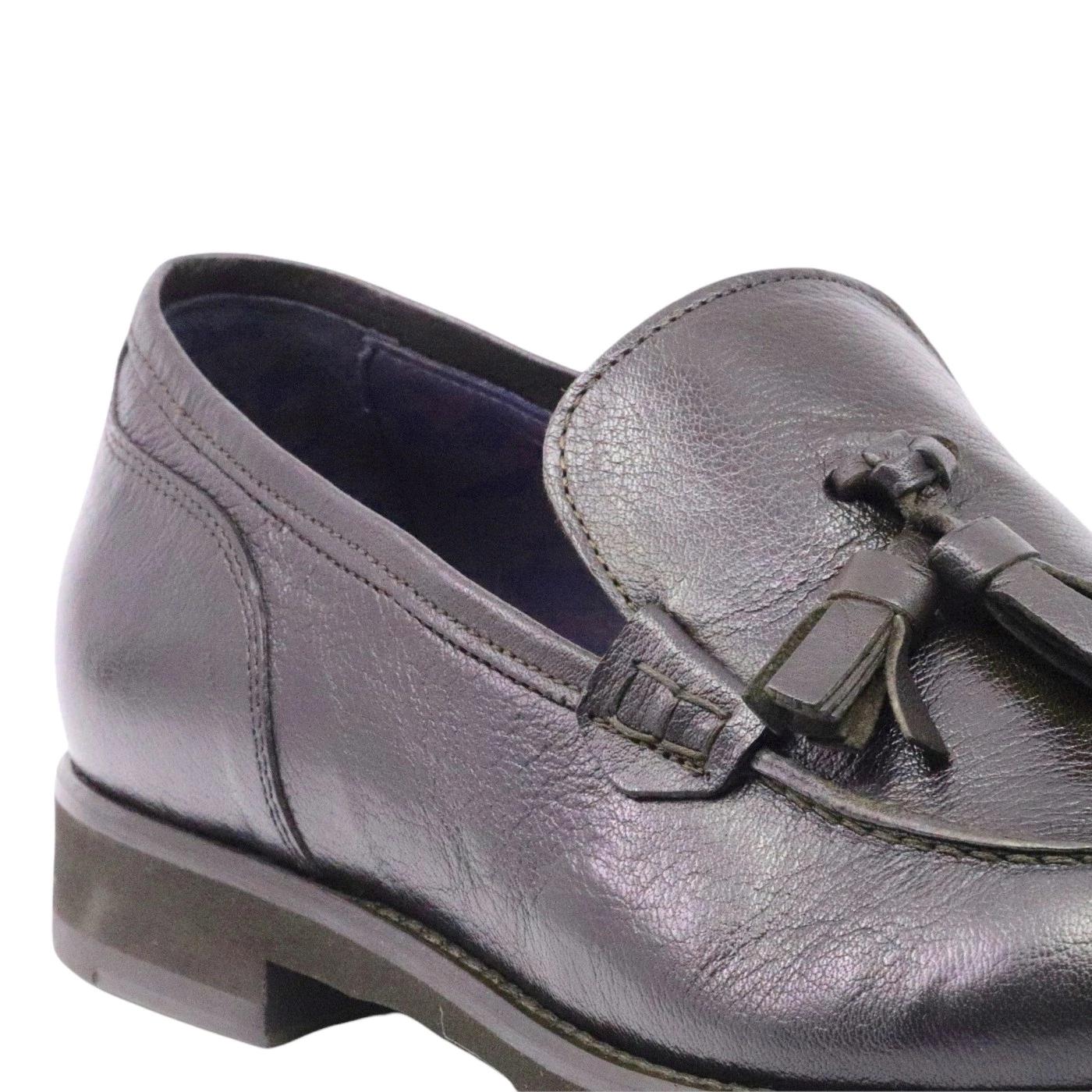 Mocassino uomo Seboy's in morbida pelle di colore marrone testa di moro 