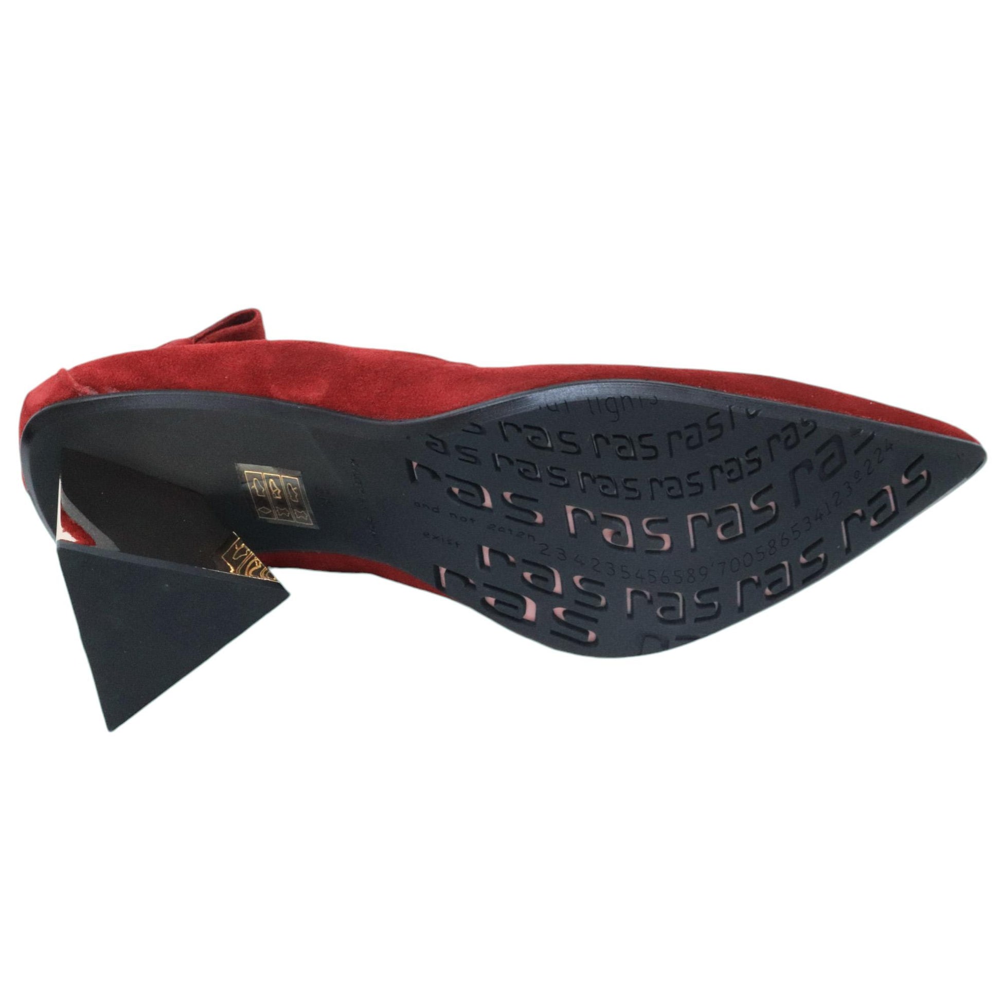 Ras 7728 decolletè da donna in camoscio rosso 