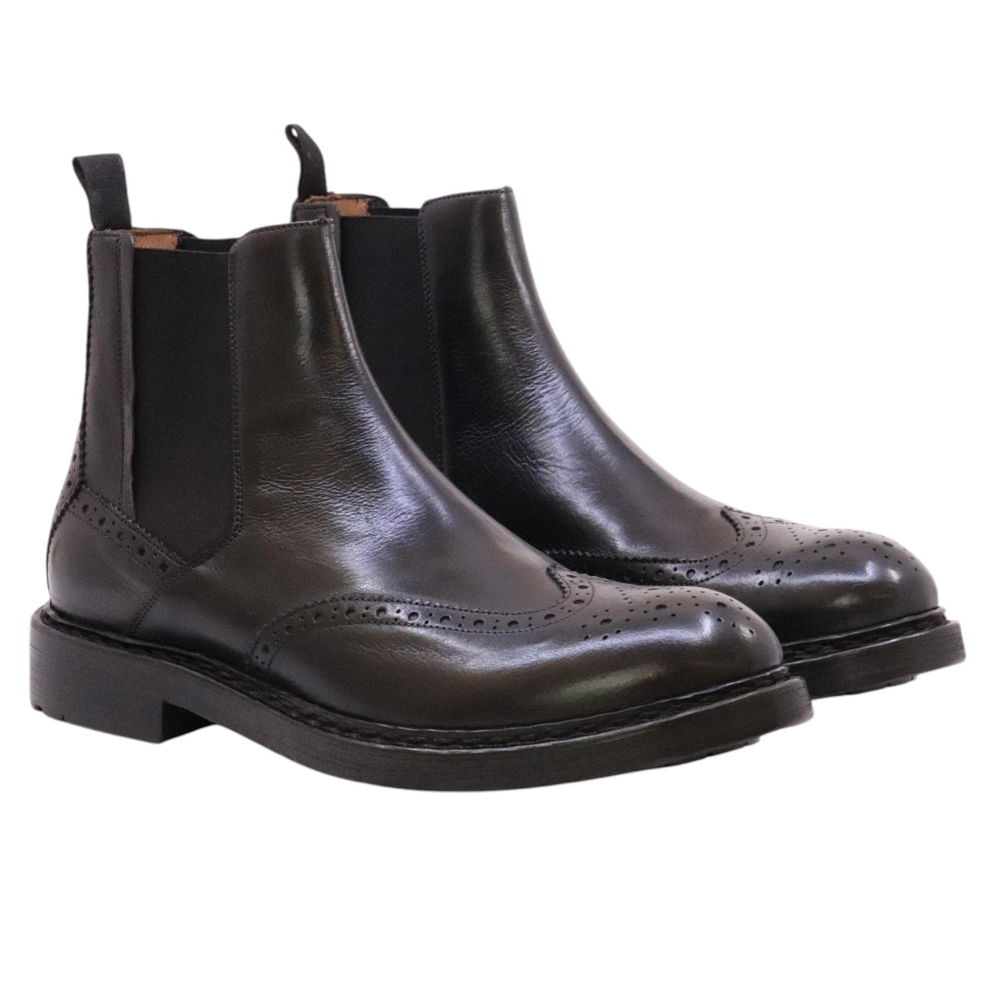 Crispiniano 483 chelsea boot uomo pelle nera 