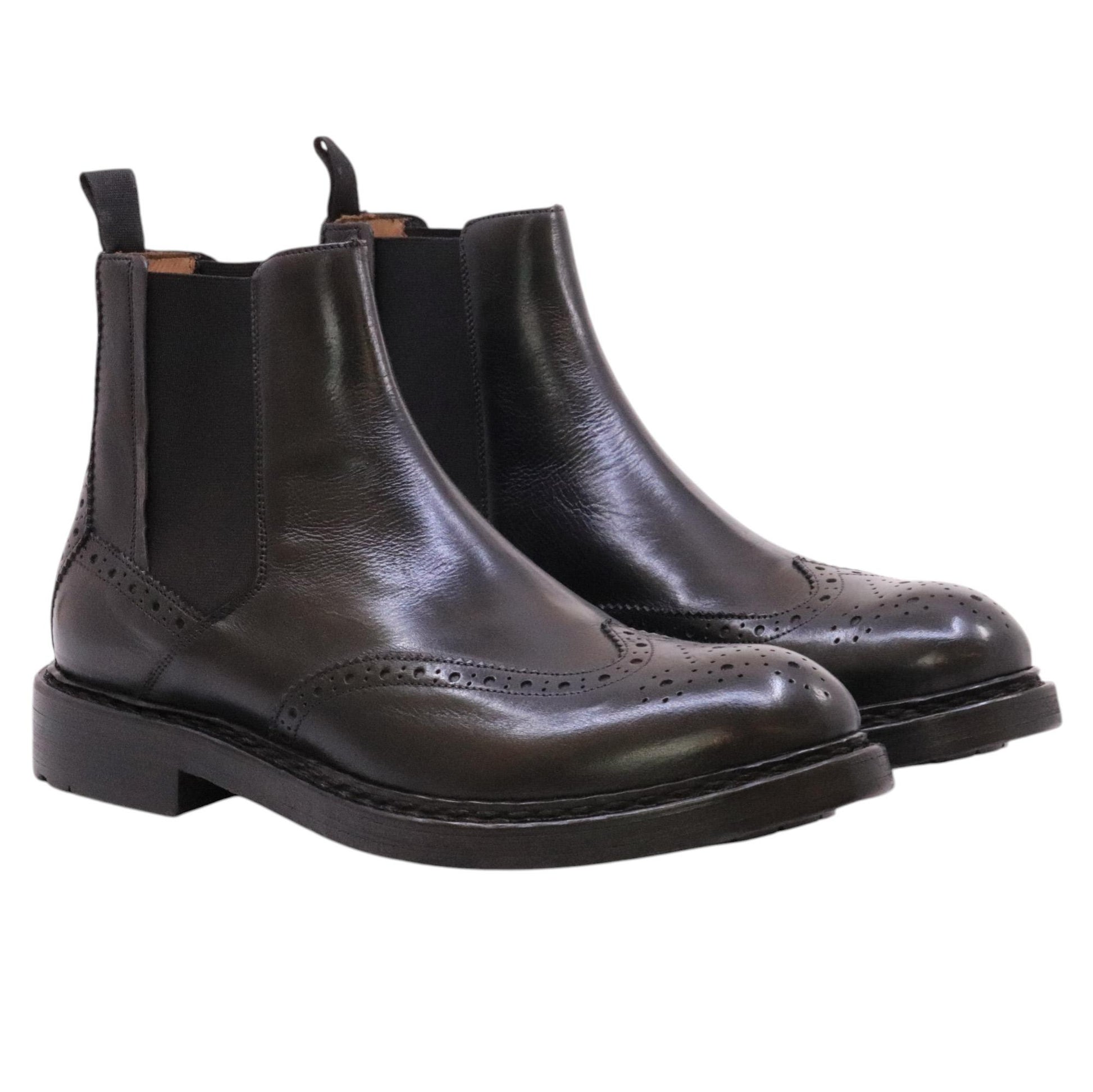 Crispiniano 483 chelsea boot uomo pelle nera 