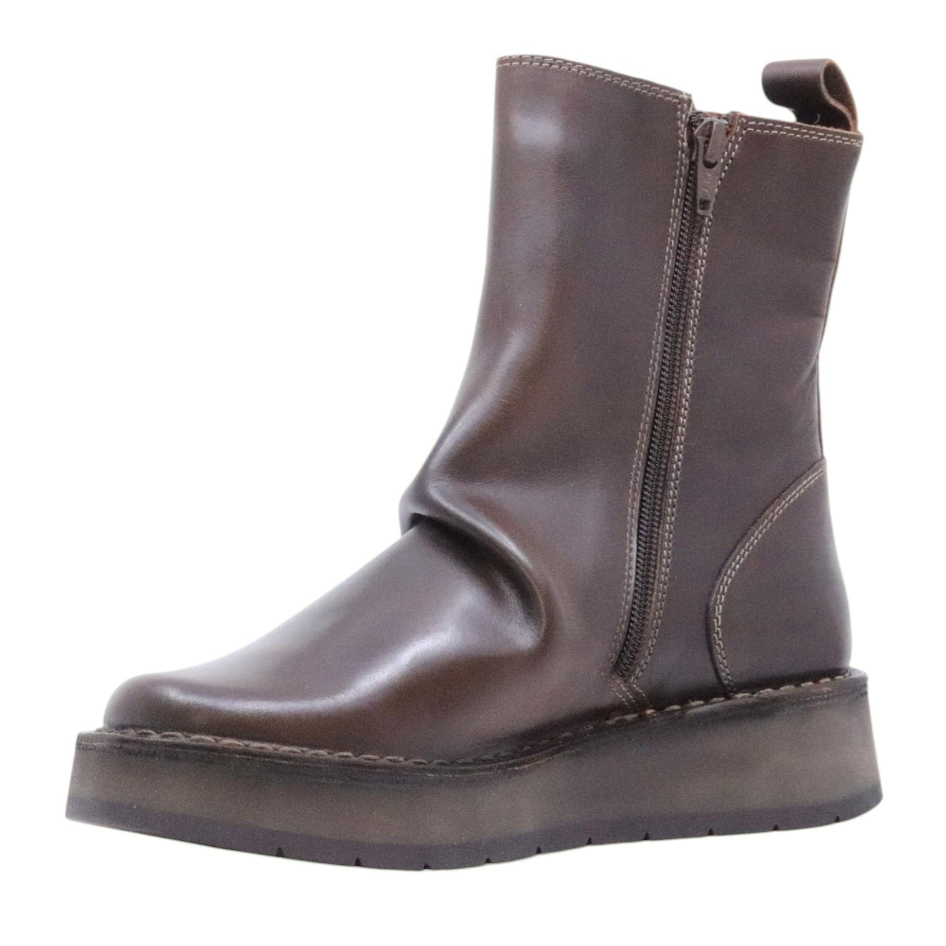 Fly London RENO053FLY stivaletto donna in pelle marrone 