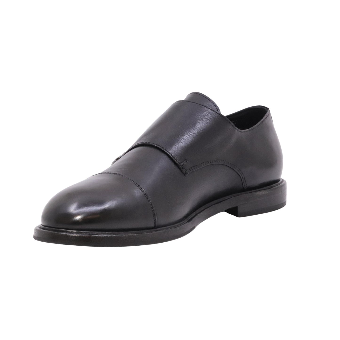 Ducanero 2980 scarpa doppia fibbia uomo in pelle nera 