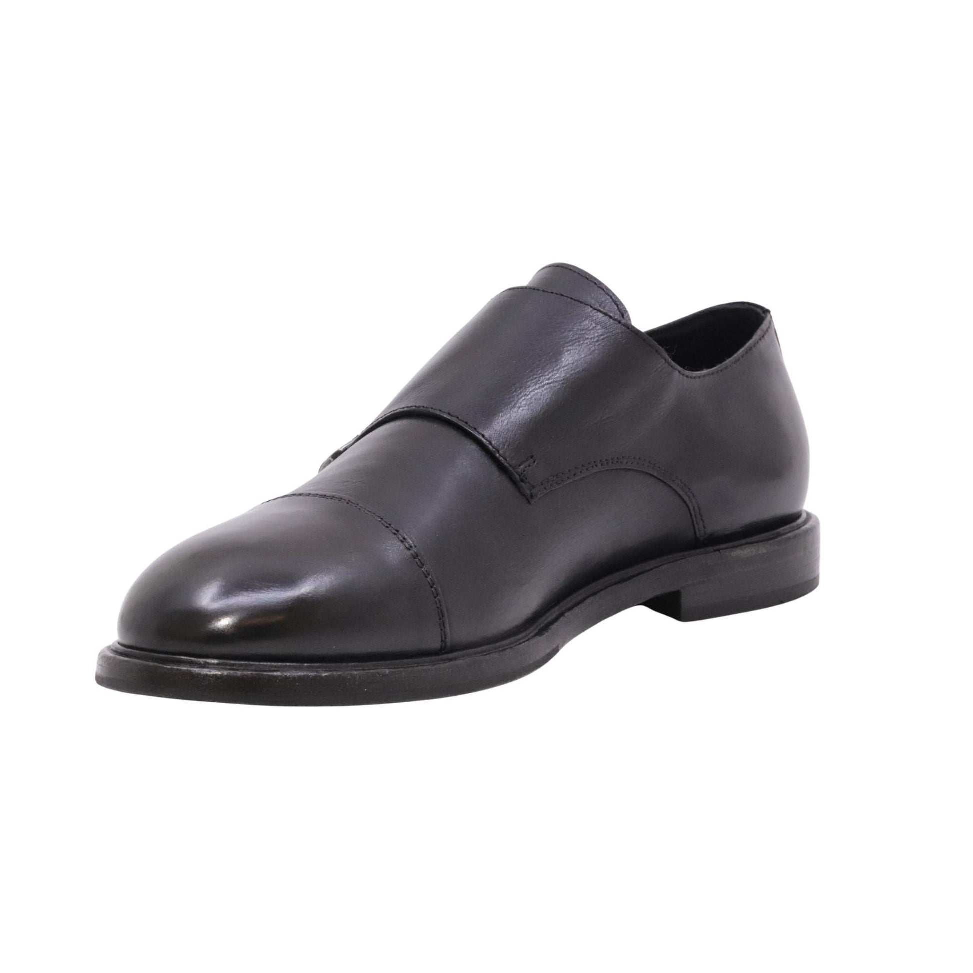 Ducanero 2980 scarpa doppia fibbia uomo in pelle nera 