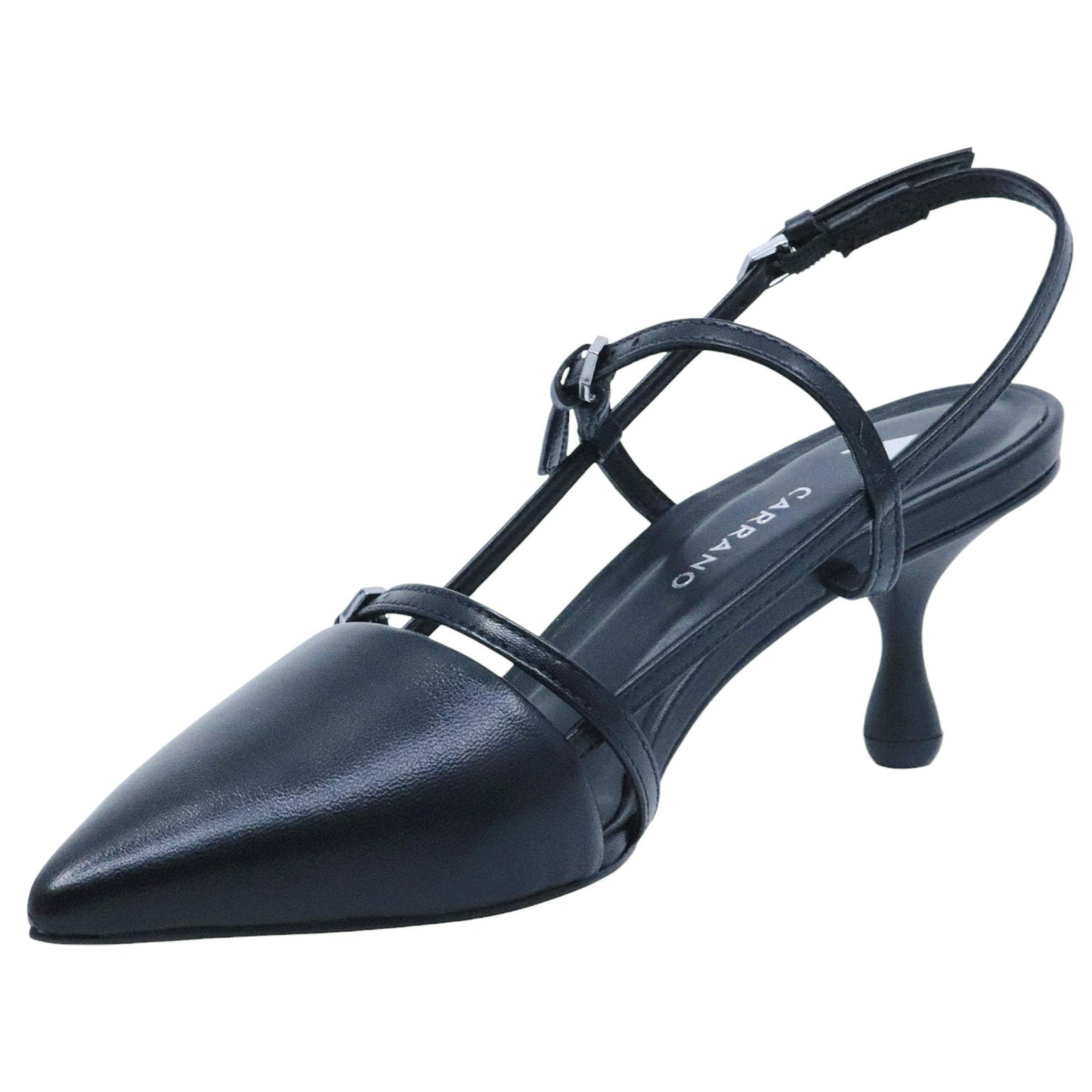 Slingback donna Carrano 798003 in pelle nera 