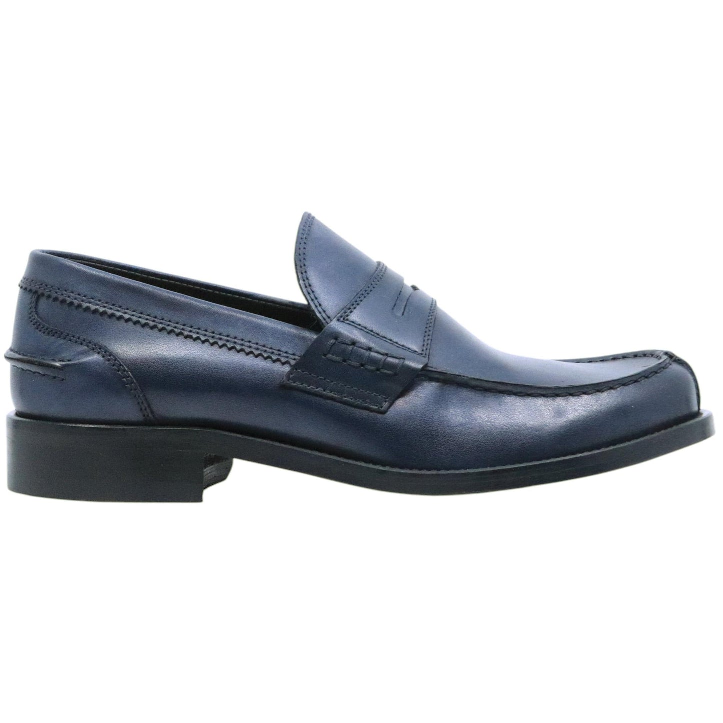 Mocassino uomo Antica Cuoieria 14566 in pelle blu 