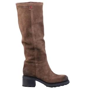 Stivale da donna Gio+ AFRA04A in camoscio di colore marrone 