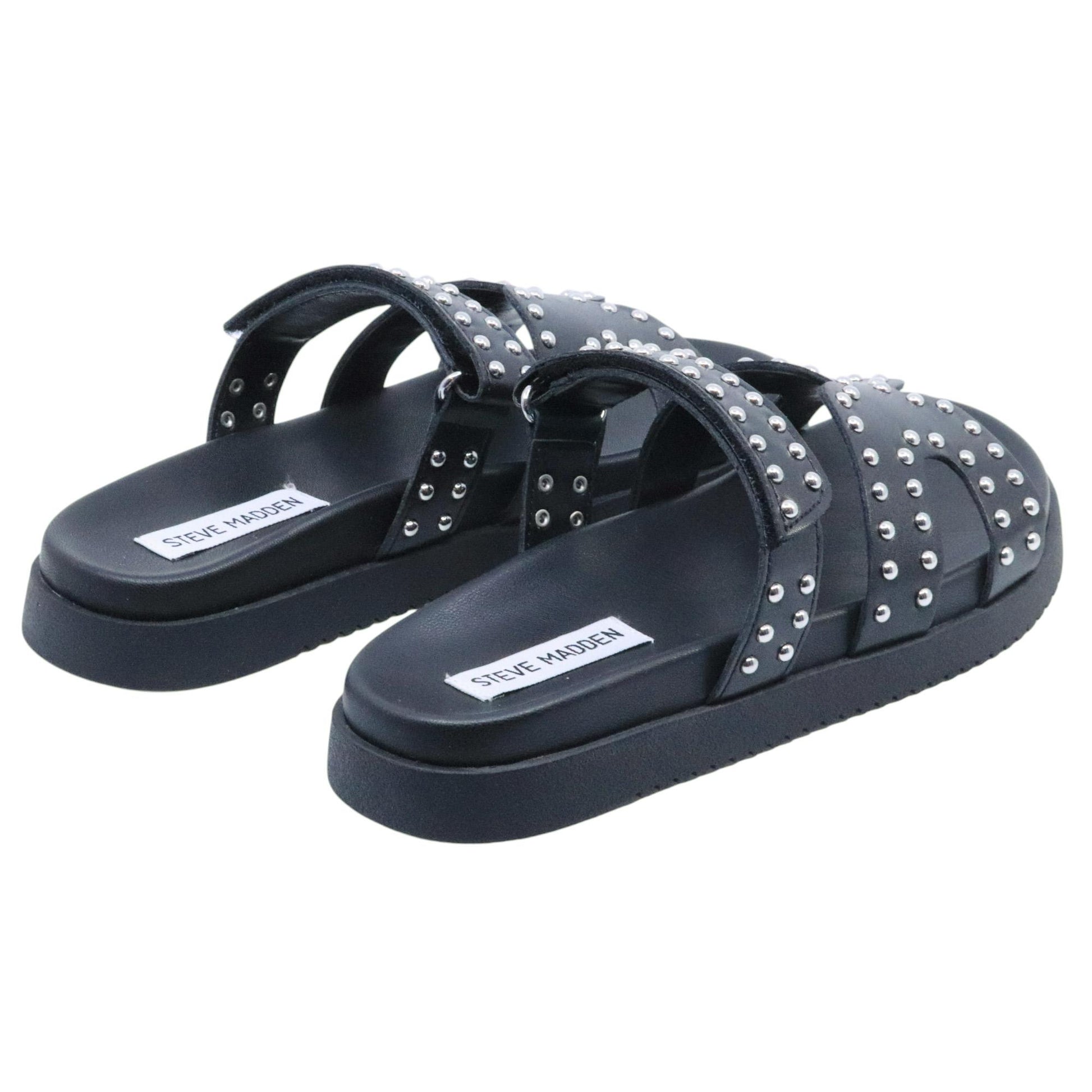 Ciabatta Steve Madden Missile in pelle nera e borchie 