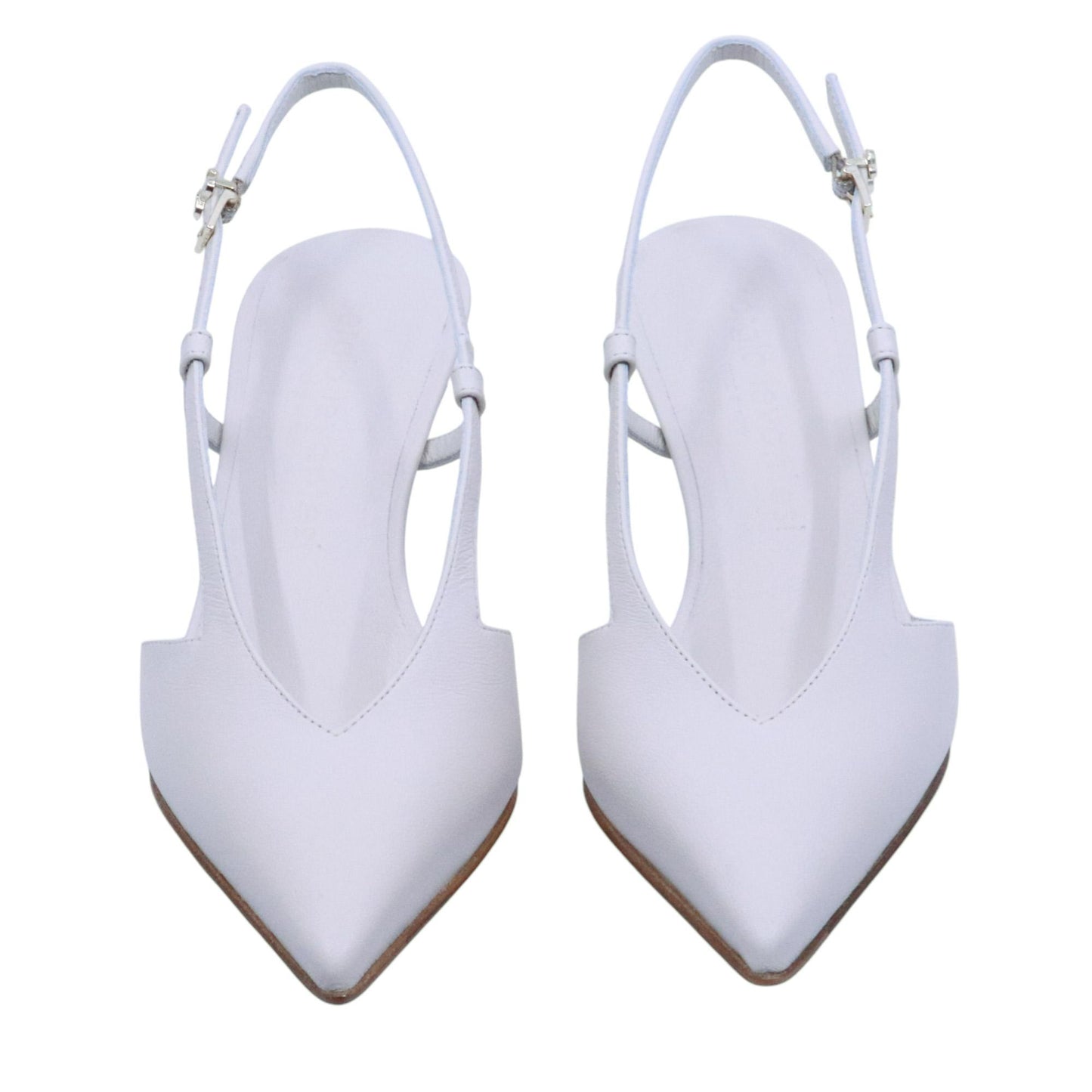 Slingback donna Sergio Levantesi Eva in pelle bianco avorio 