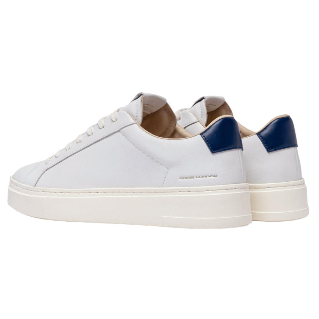 Sneaker uomo Crime London 14901 Extralight in pelle bianca e talloncino blu 