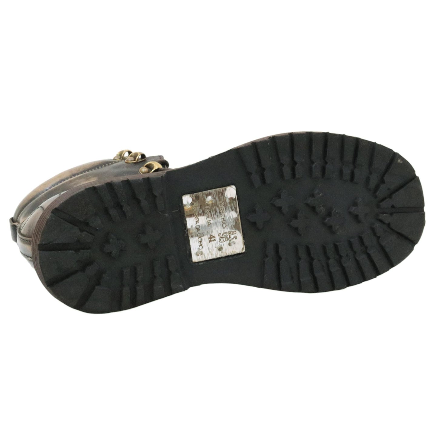 AS98 Z31211 stivaletto pedula uomo in pelle nera sfumata beige 