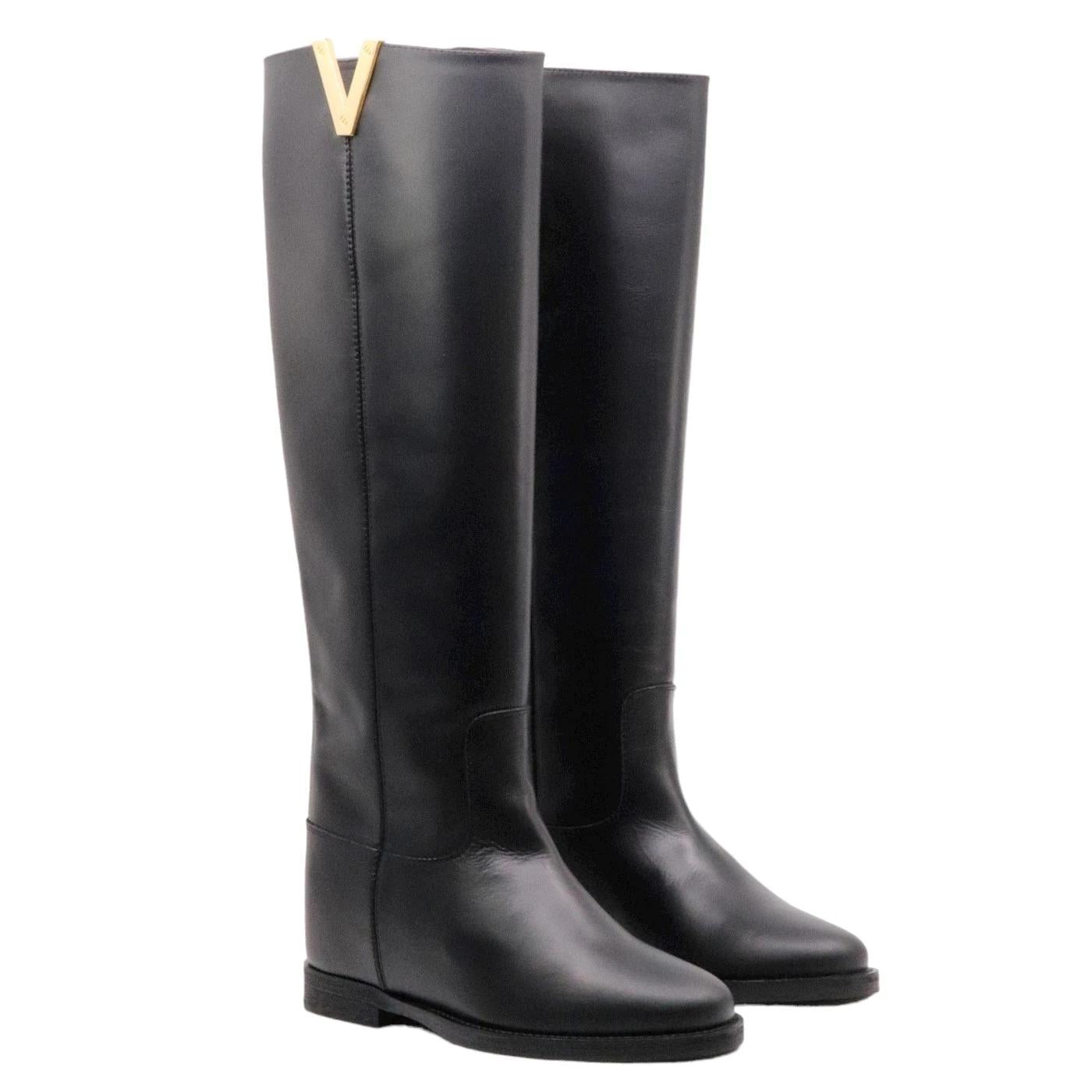 Via Roma 15 2568 Santa Monica stivale donna in pelle nera Made in Italy 