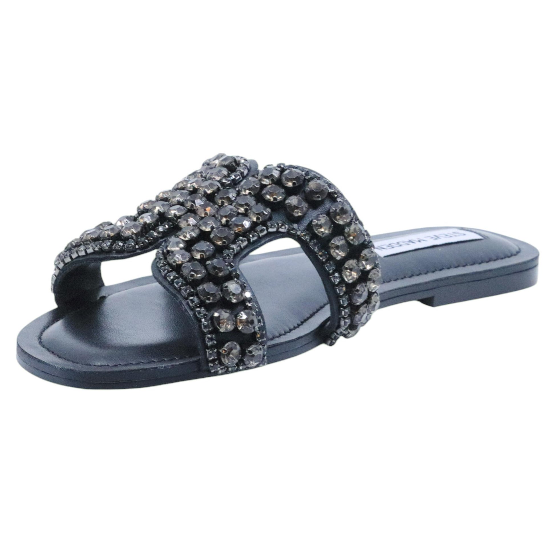 Ciabatta Steve Madden Zaira in pelle nera e strass 
