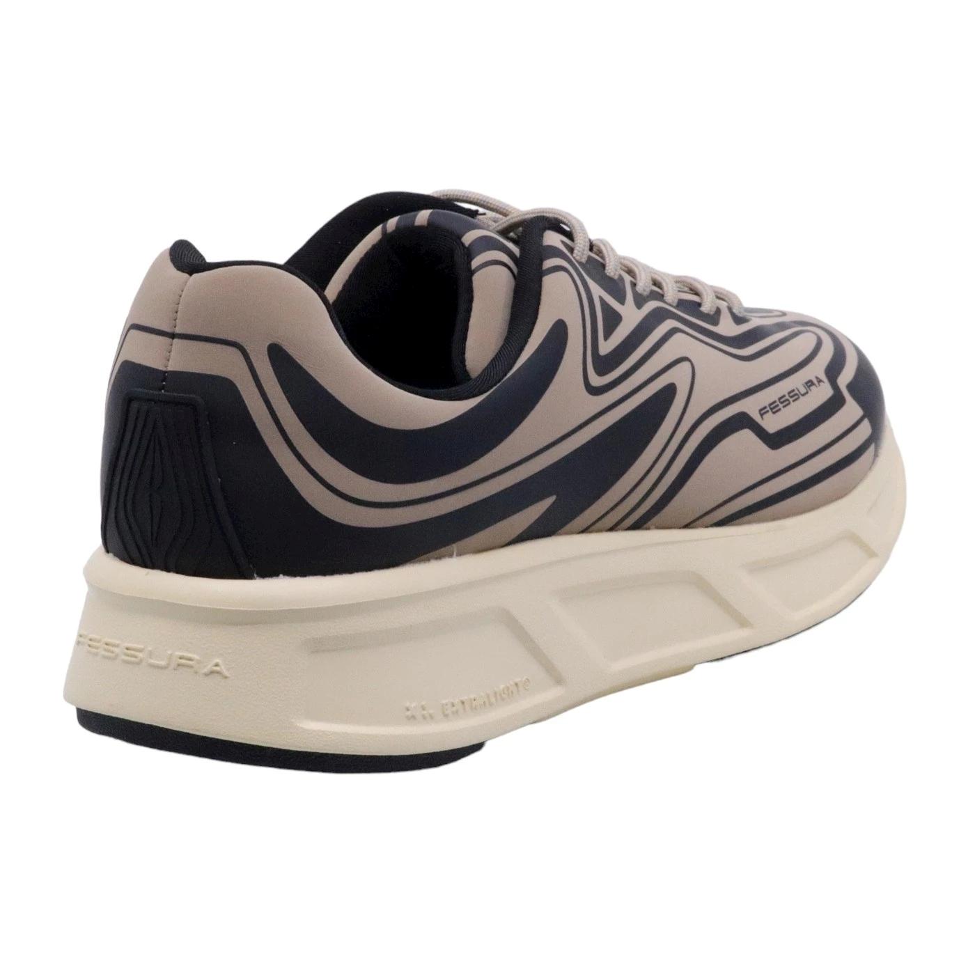 Sneaker uomo Fessura Runflex #02 in nabuk nero 