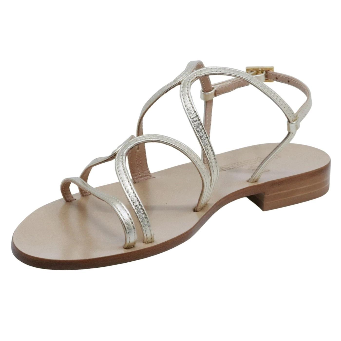 Sandalo caprese Paolo Ferrara 3026 in pelle platino 