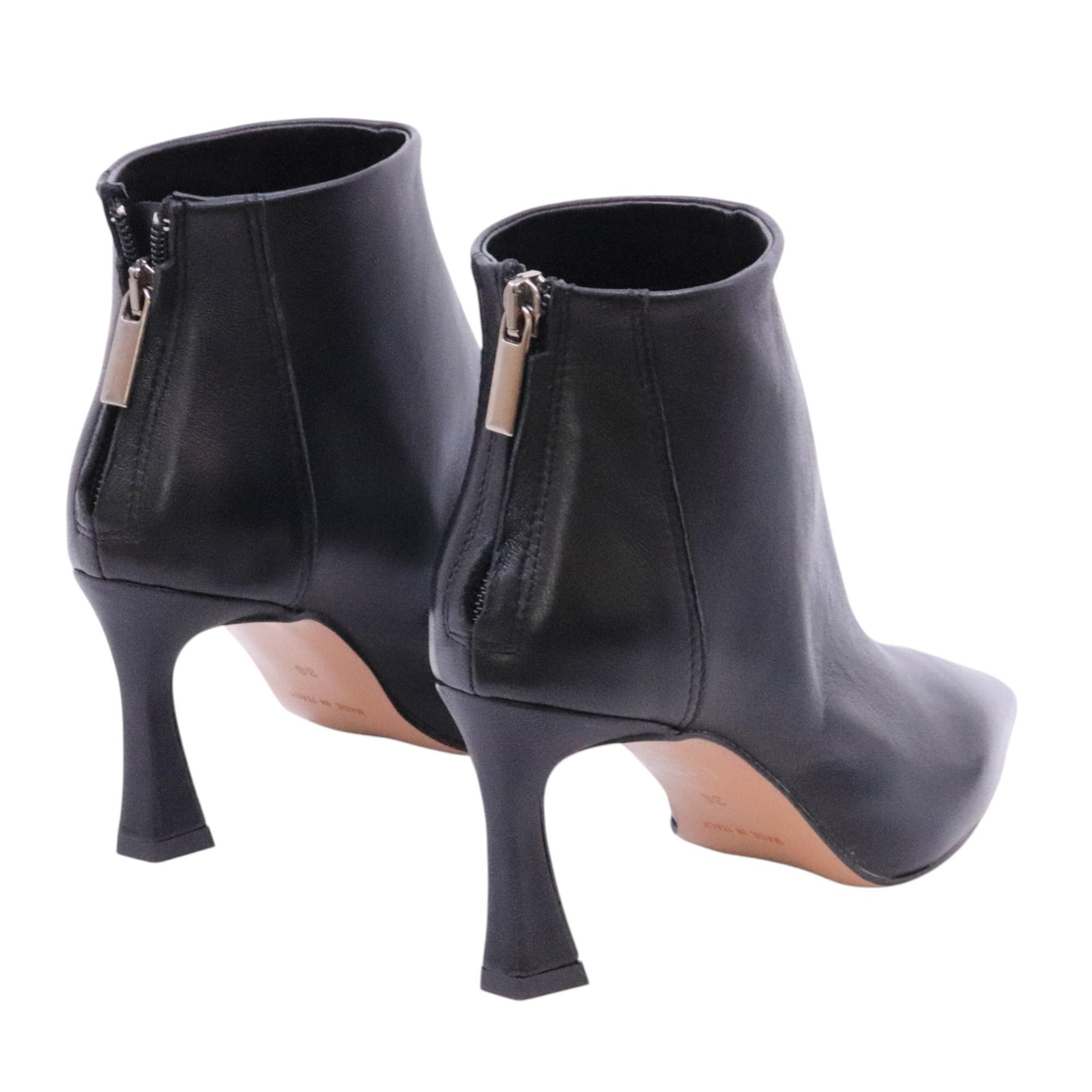 Bianca Di R786 tronchetto donna in pelle nera 