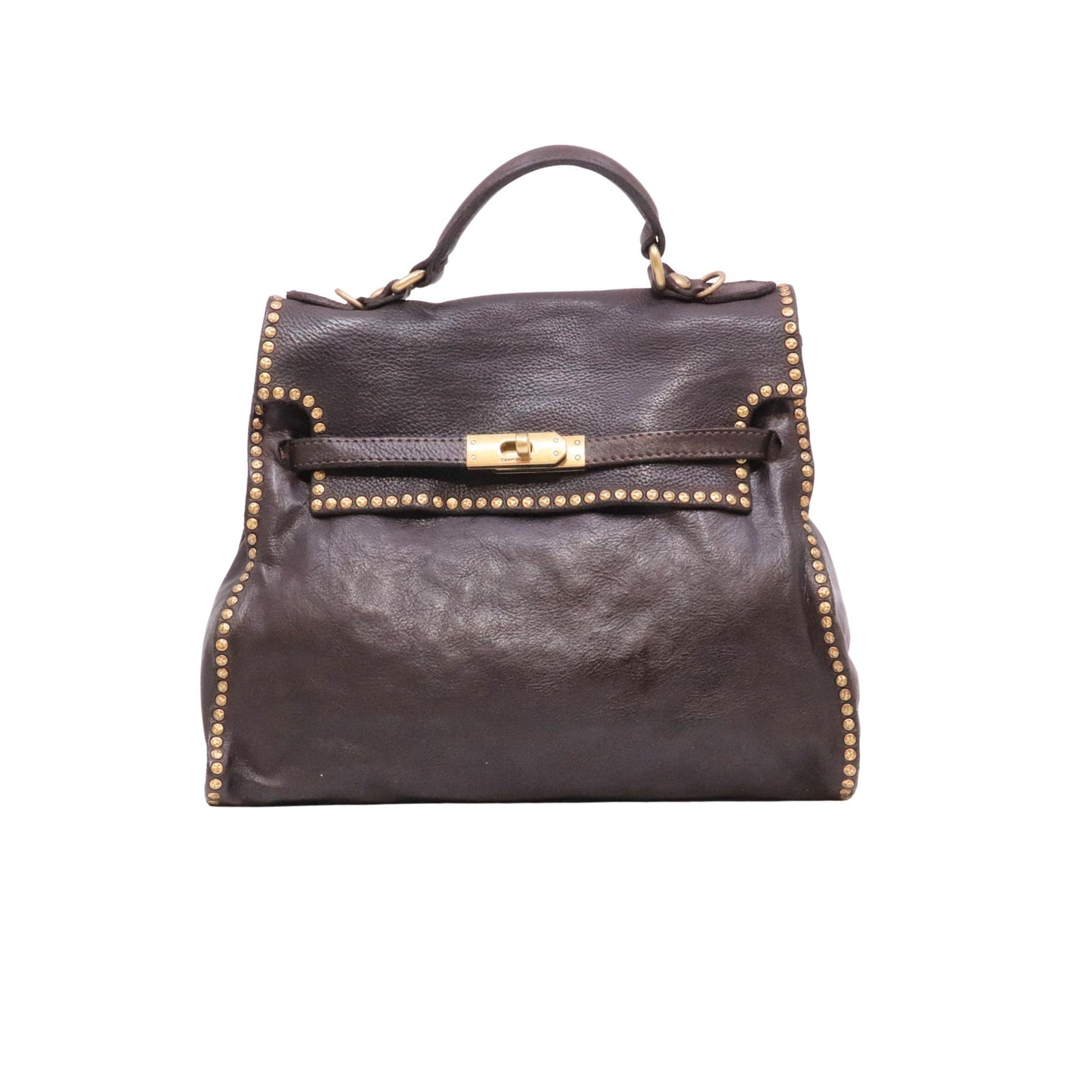 Campomaggi Ginevra C043940ND_X0007_C1501 monospalla in pelle moro con borchie<BR/> 