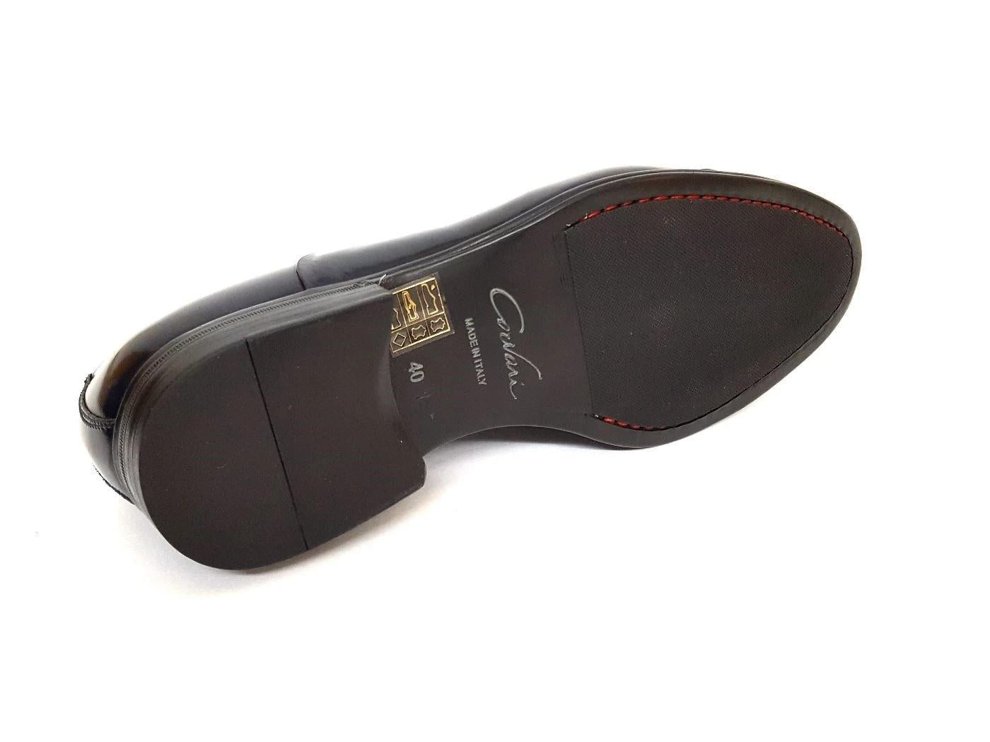 Scarpa Oxford uomo Corvari 3504 in pelle spazzolata blu 