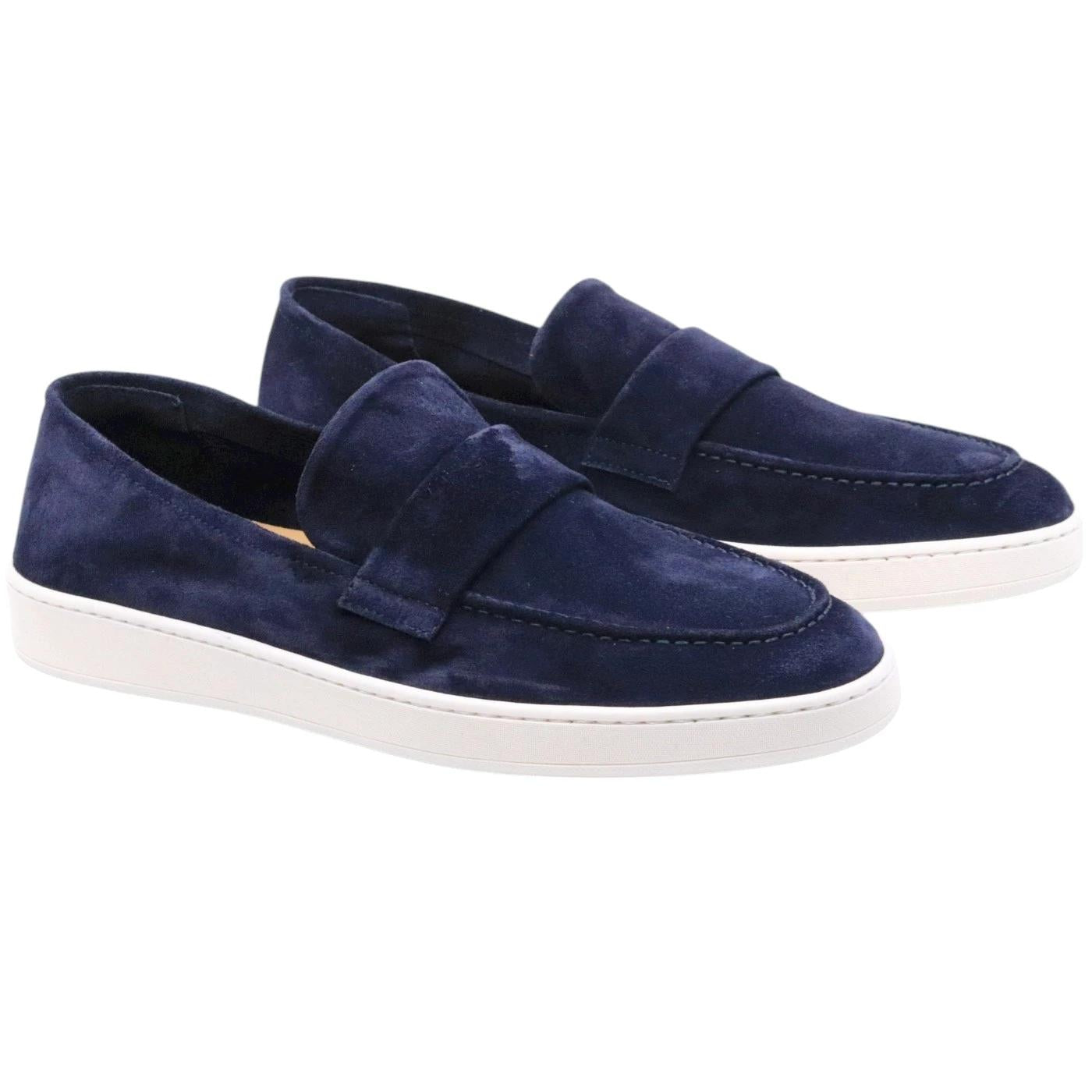 Mocassino uomo Rossano Bisconti 750 in camoscio blu 