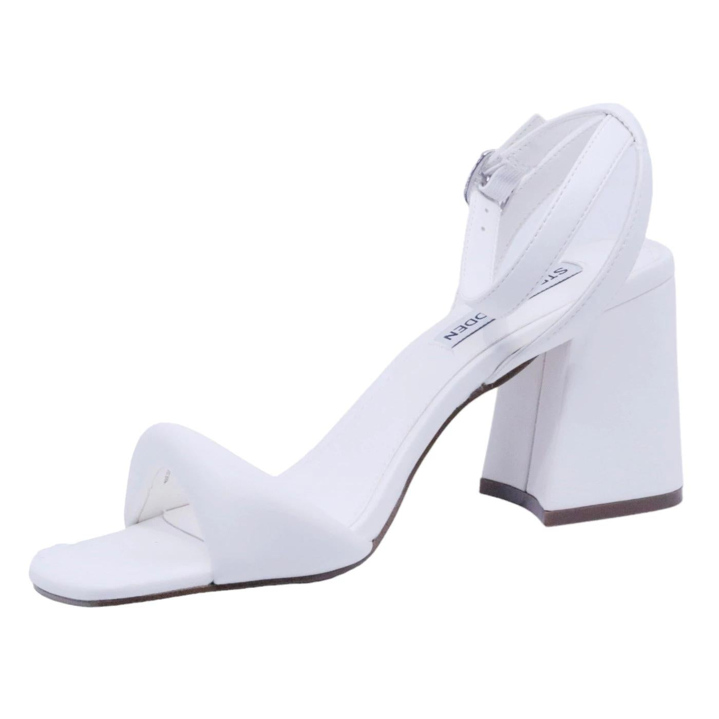 Sandalo con tacco Steve Madden Bibi in similpelle color bianco 