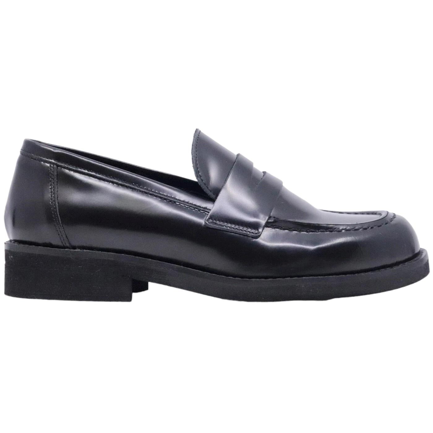 Mocassino donna Ranyé 250 in pelle spazzolata nera 