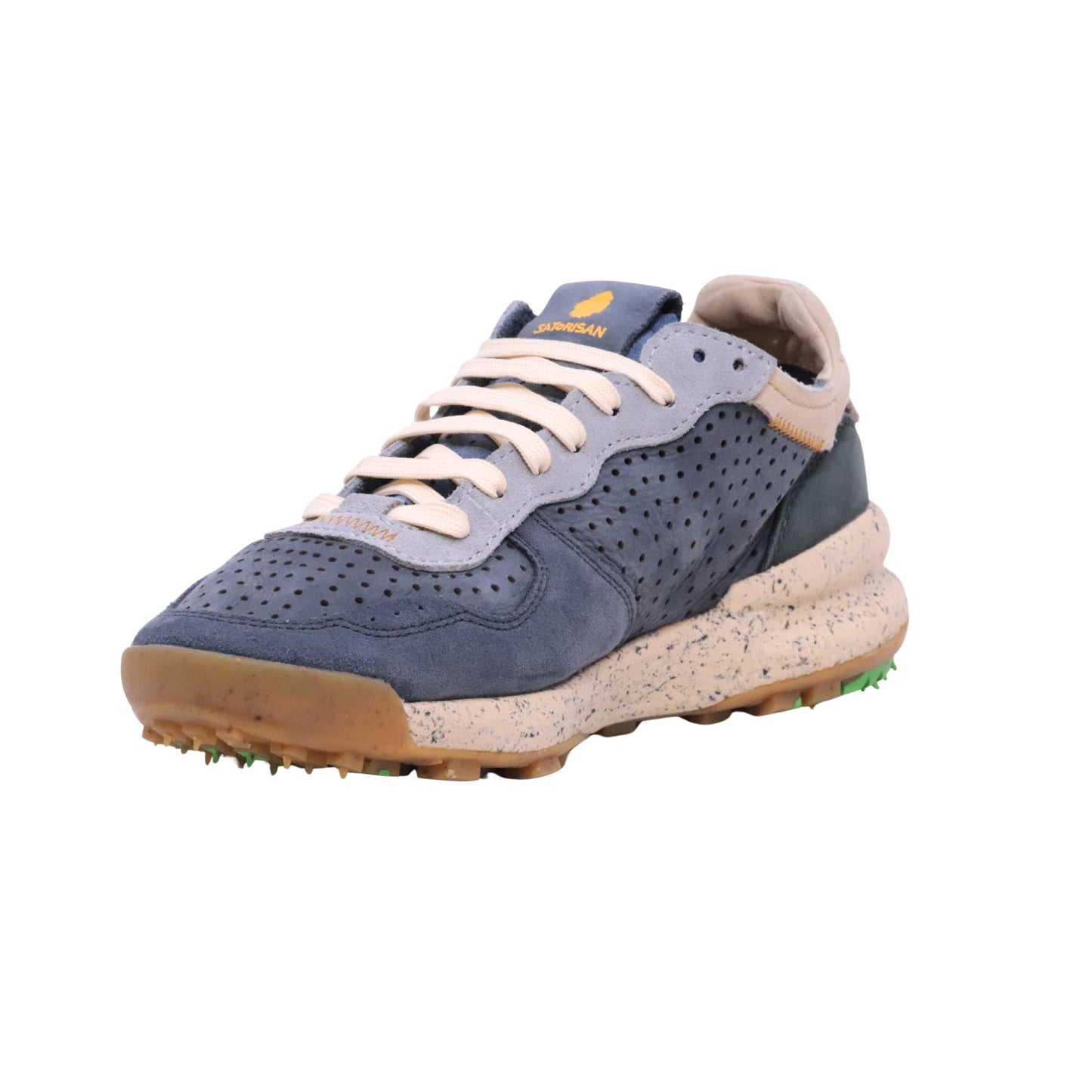 Satorisan Chacrona Laser Premium Shadowy Scales sneaker uomo in camoscio e pelle traforata 