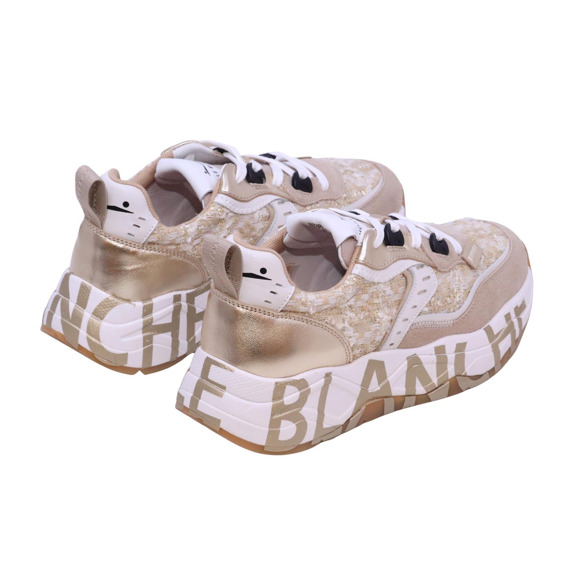 Voile Blanche Club105 sneaker donna suede tessuto beige platino 