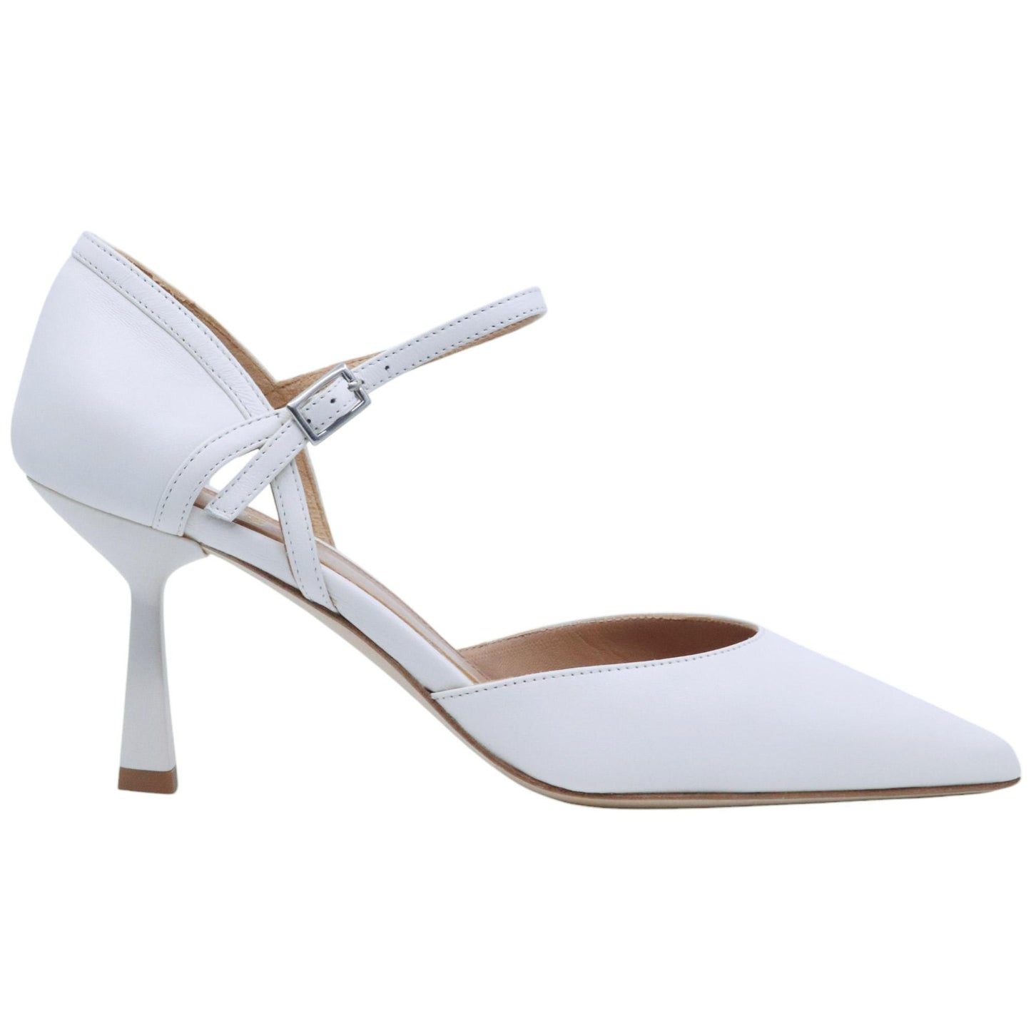 Décolleté donna Chantal 2330 in pelle bianco latte 