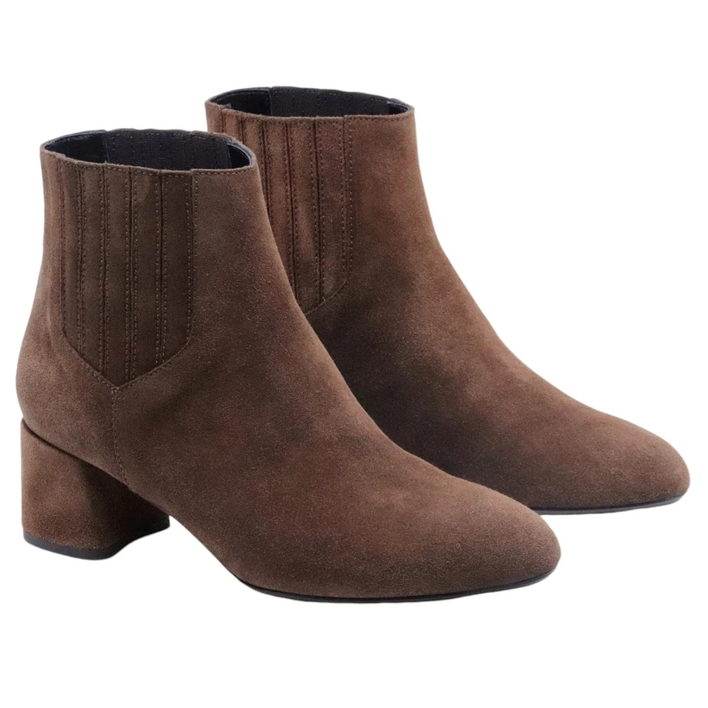 Stivaletto donna Anna F 9939 in camoscio marrone 