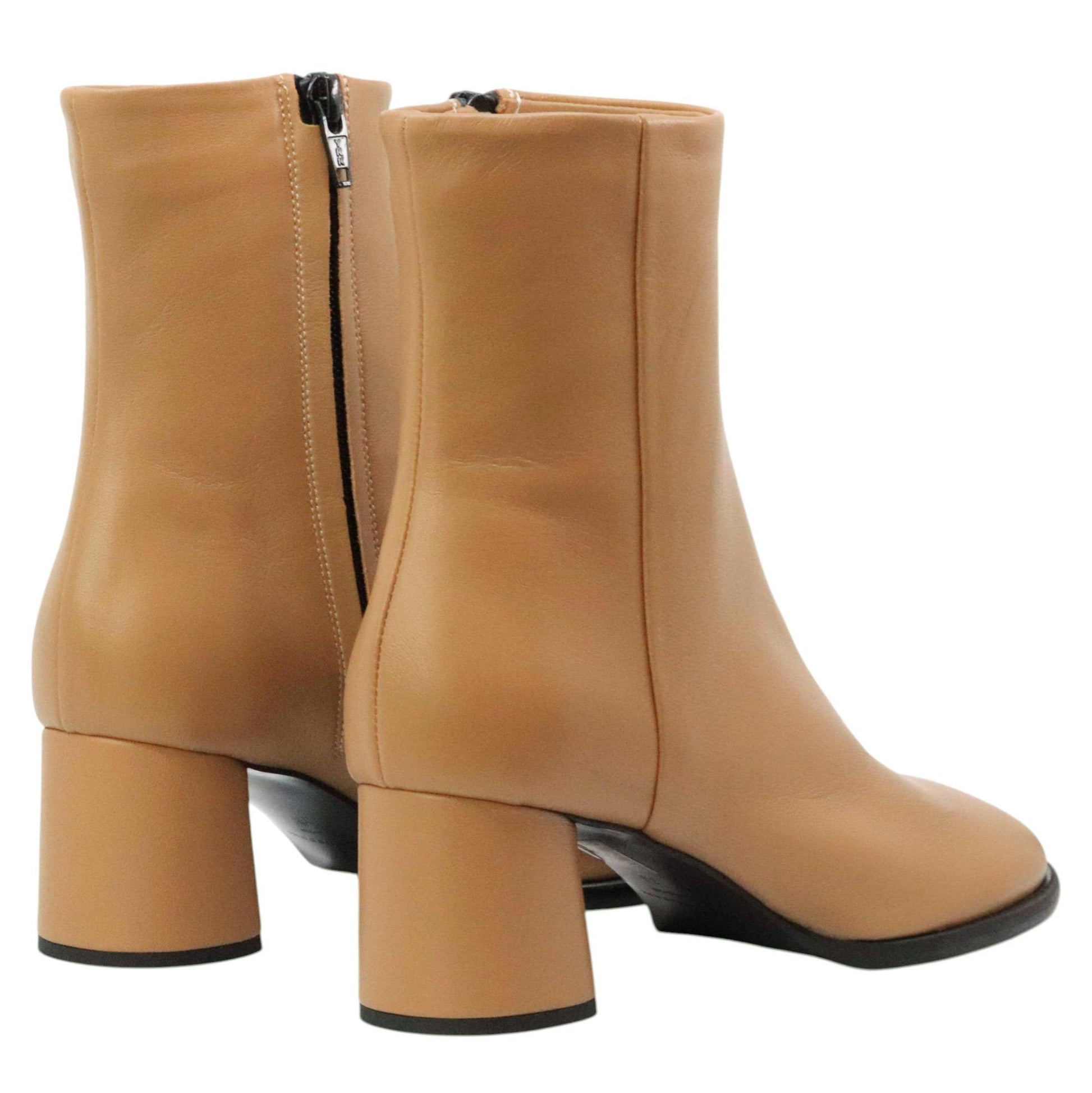 Fabio Rusconi 2747 stivaletto donna in pelle sabbia con zip laterale 