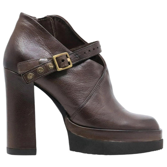 Tronchetto donna AS98 A53125 in pelle marrone 