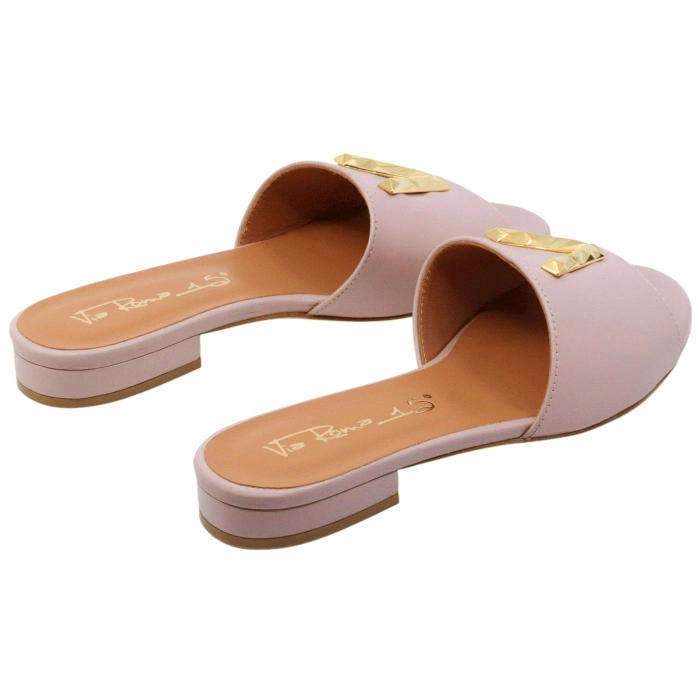 Sandalo donna Via Roma 15 4153 in pelle rosa 