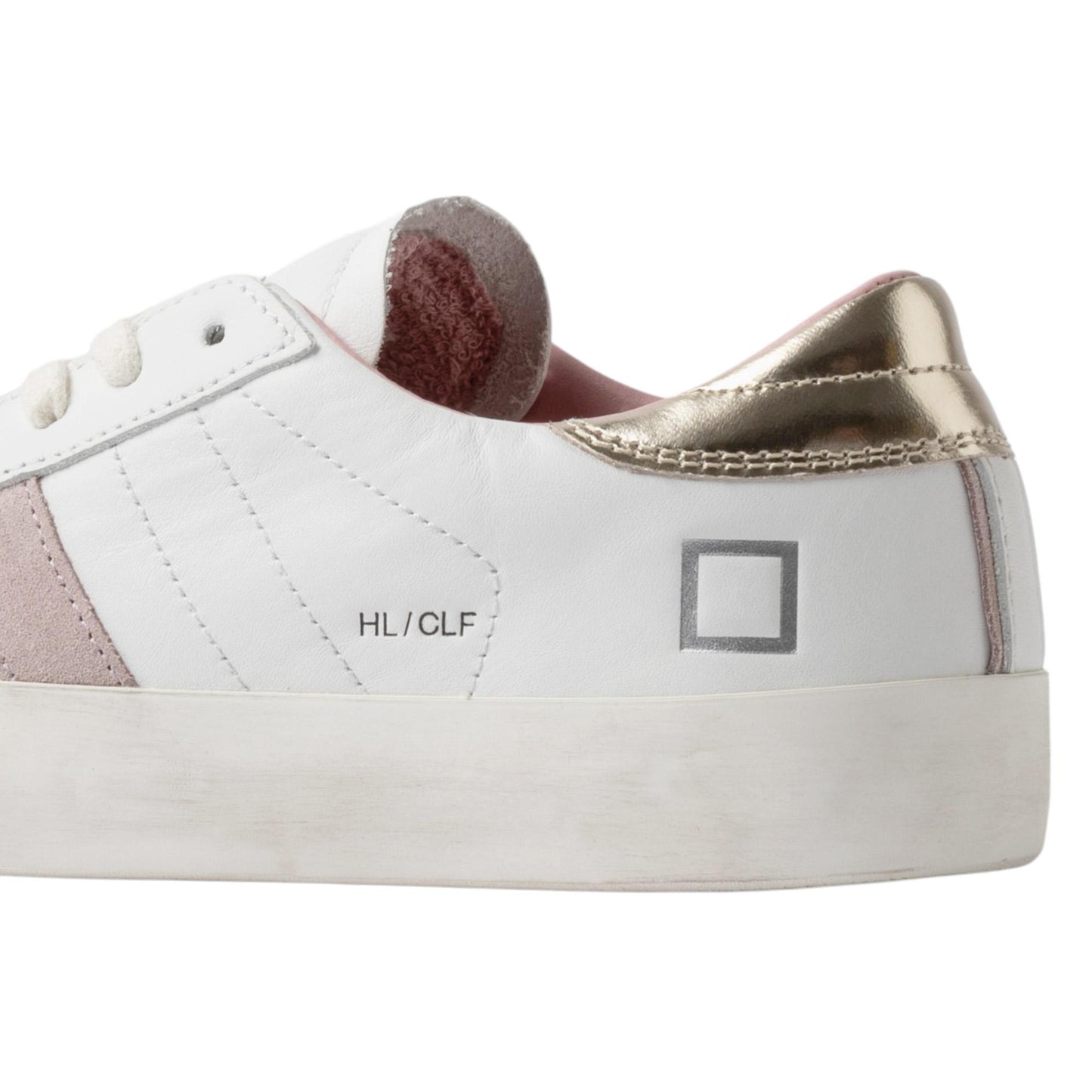 DATE Hill Low Calf White Platinum HL CA WM sneaker donna in pelle bianca 