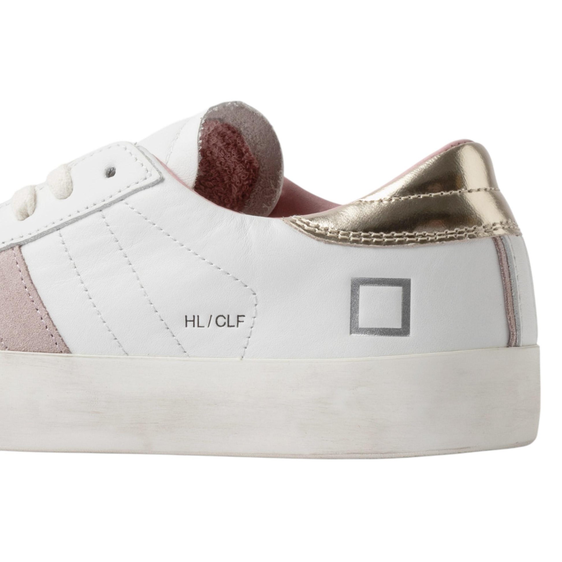 DATE Hill Low Calf White Platinum HL CA WM sneaker donna in pelle bianca 