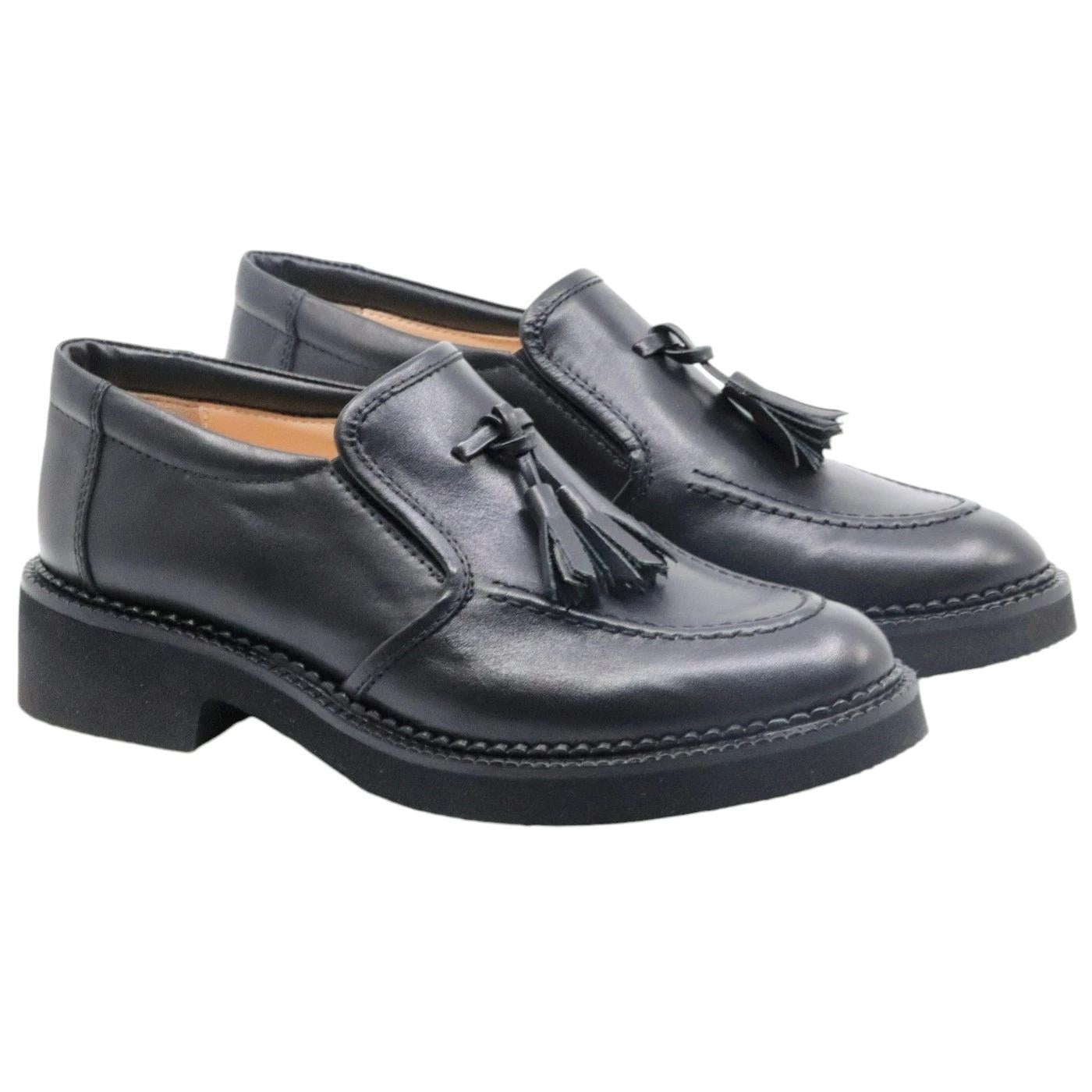 Mocassino donna Le Briella Z905 in pelle nera con mappetto 