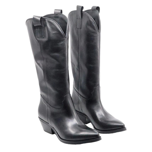 Texano donna Ranyé Jennifer realizzato in pelle nappa di colore nero 